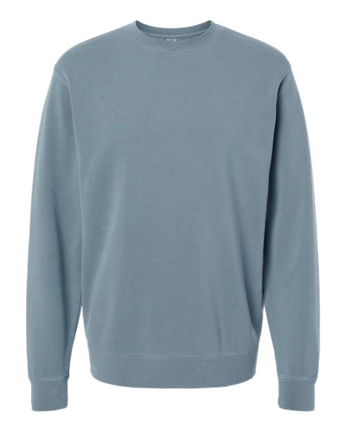 independent trading co pigment-dyed crewneck sweatshirt slate blue
