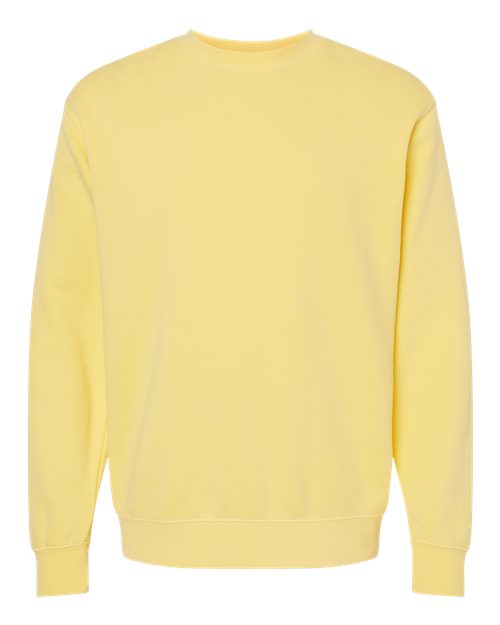 independent trading co pigment-dyed crewneck sweatshirt yellow