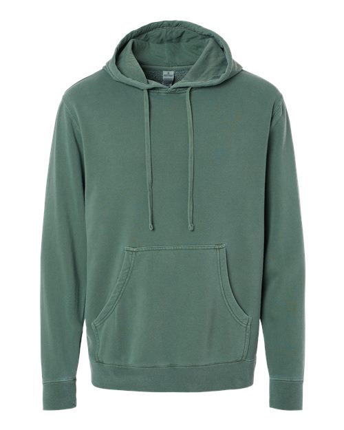 independent trading co pigment-dyed hooded sweatshirt pine green