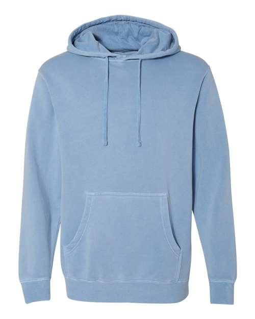 independent trading co pigment-dyed hooded sweatshirt light blue