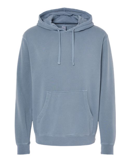 independent trading co pigment-dyed hooded sweatshirt slate blue