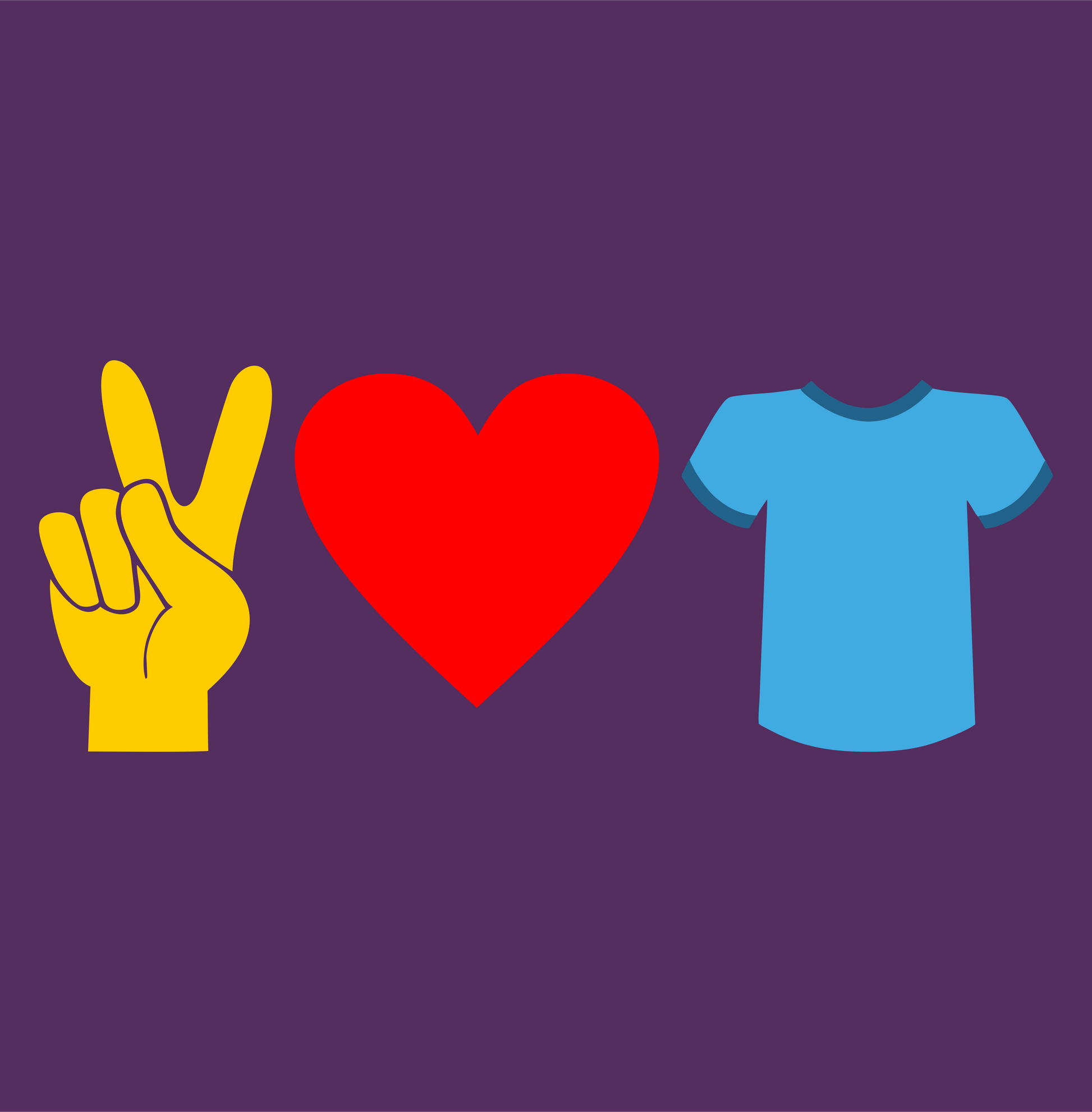 peace love and t-shirts DTG design graphic
