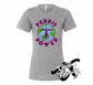 athletic heather grey womens tee with perkis power heavyweights DTG printed design