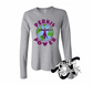 athletic heather grey womens long sleeve tee with perkis power heavyweights DTG printed design