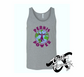 athletic heather grey tank top with perkis power heavyweights DTG printed design