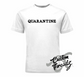 white tee with quarantine DTG printed design