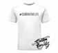 white tee with # quarantine life DTG printed design