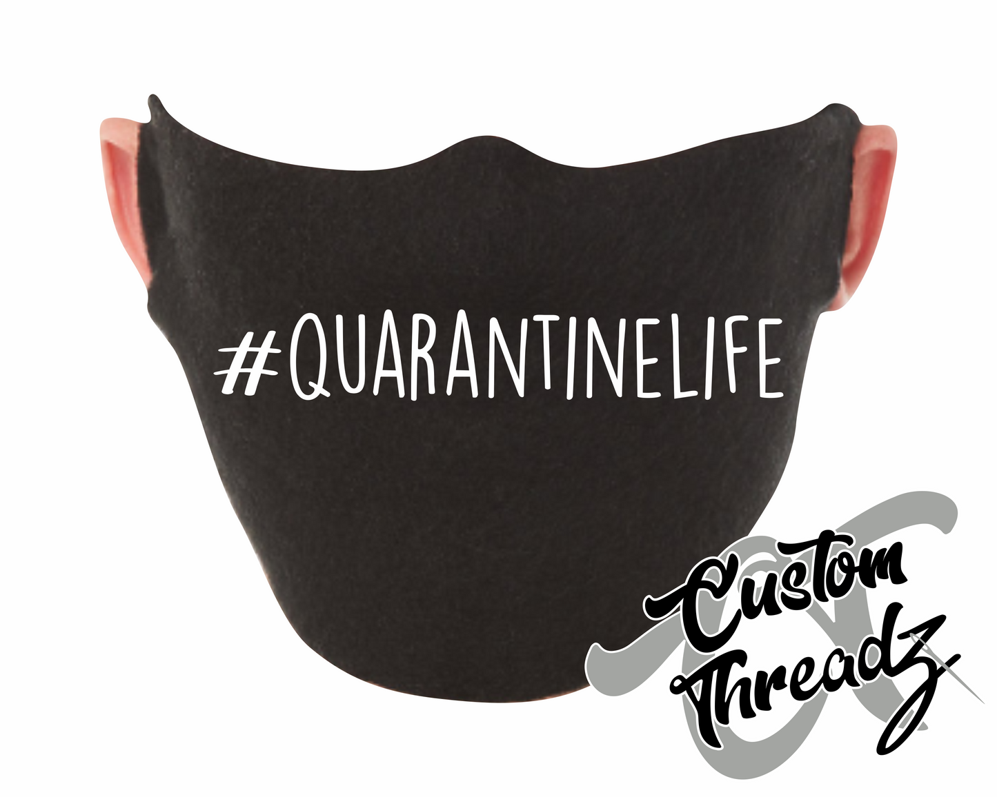 black facemask #quarantinelife design imprint