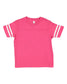 rabbit skins toddler football jersey tee vintage hot pink white