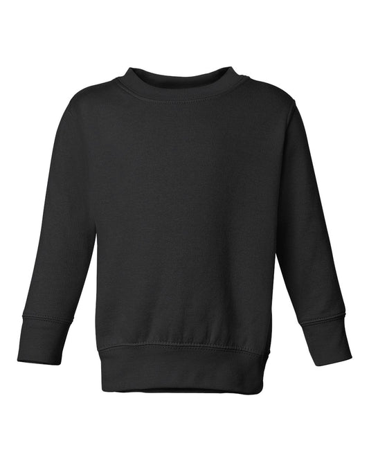rabbit skins toddler fleece crewneck sweatshirt black