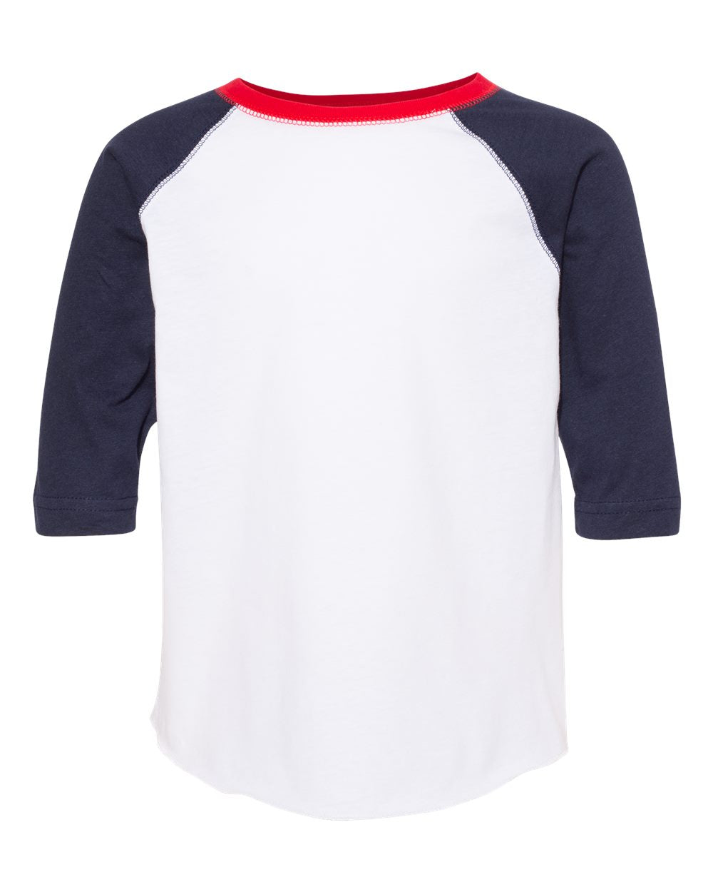 rabbit skins toddler baseball jersey tee white navy red