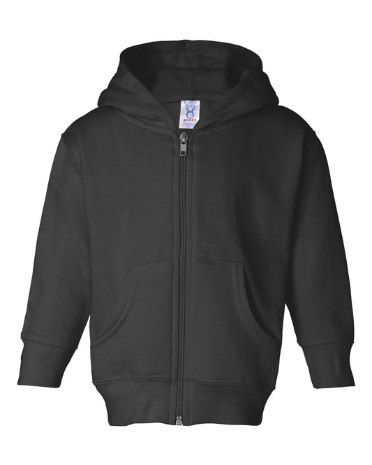 rabbit skins toddler full-zip fleece hoodie black