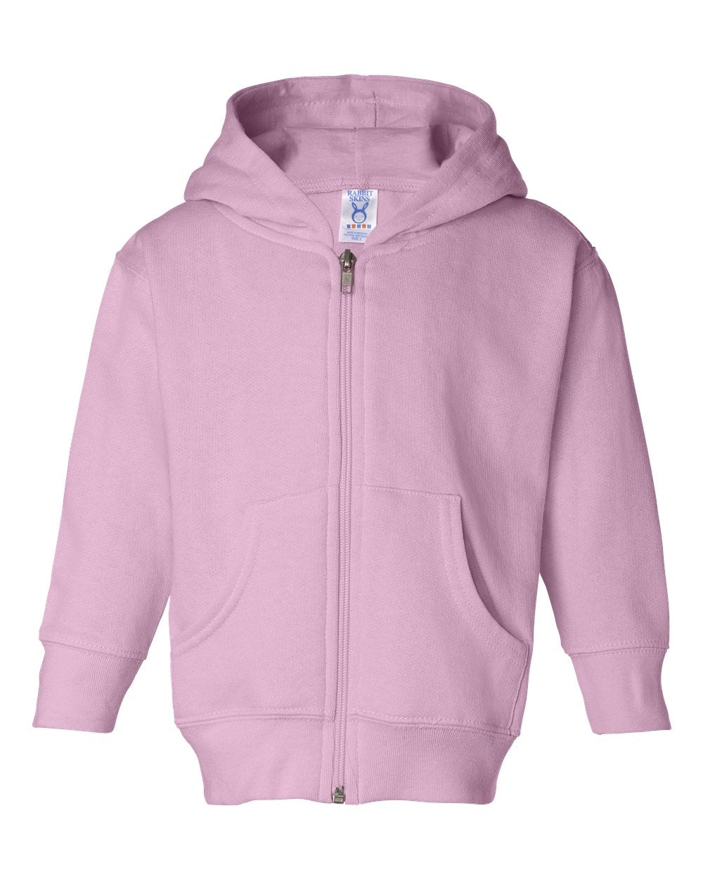 rabbit skins toddler full-zip fleece hoodie pink