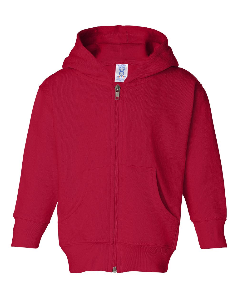rabbit skins toddler full-zip fleece hoodie red