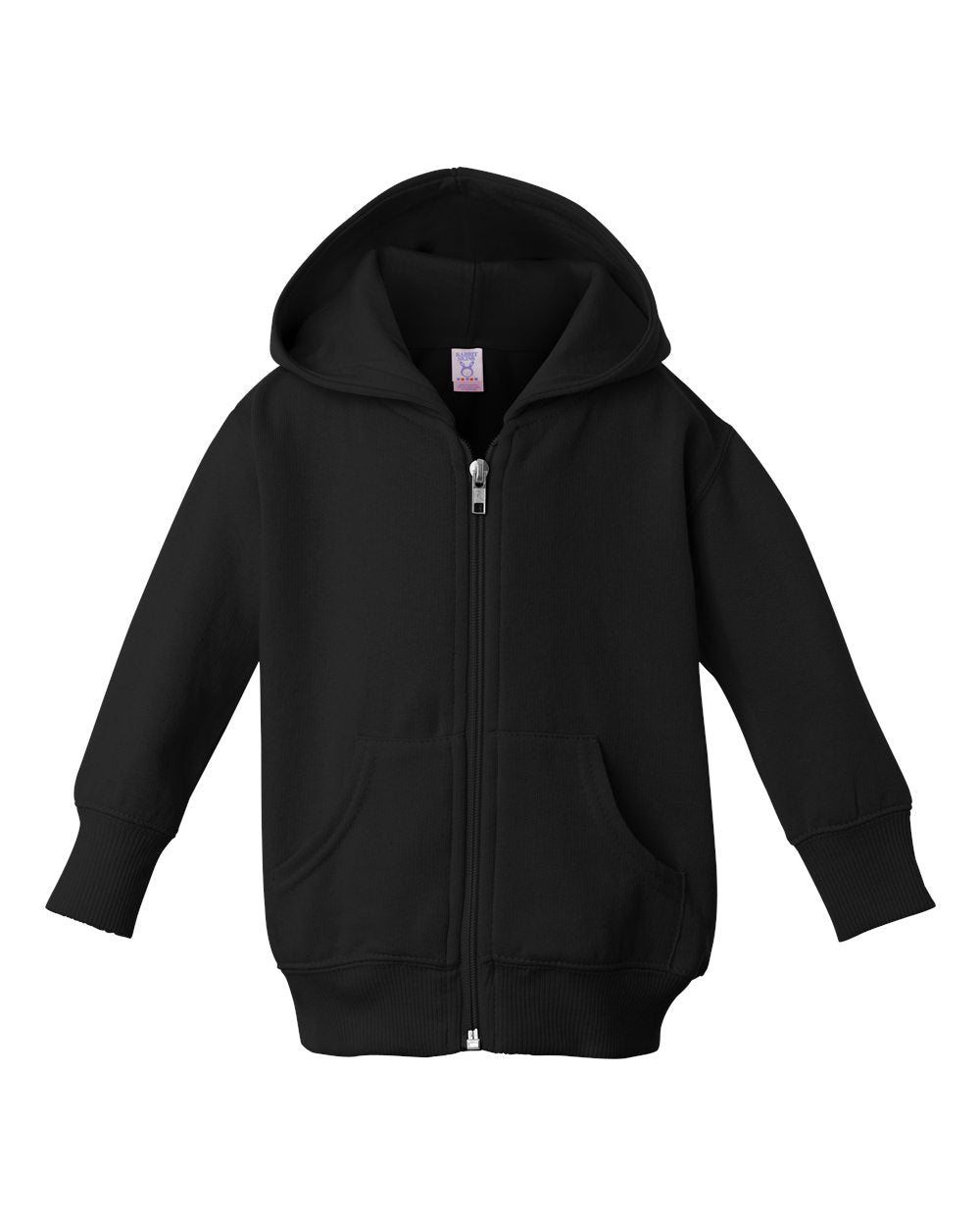 rabbit skins infant full zip fleece hoodie black