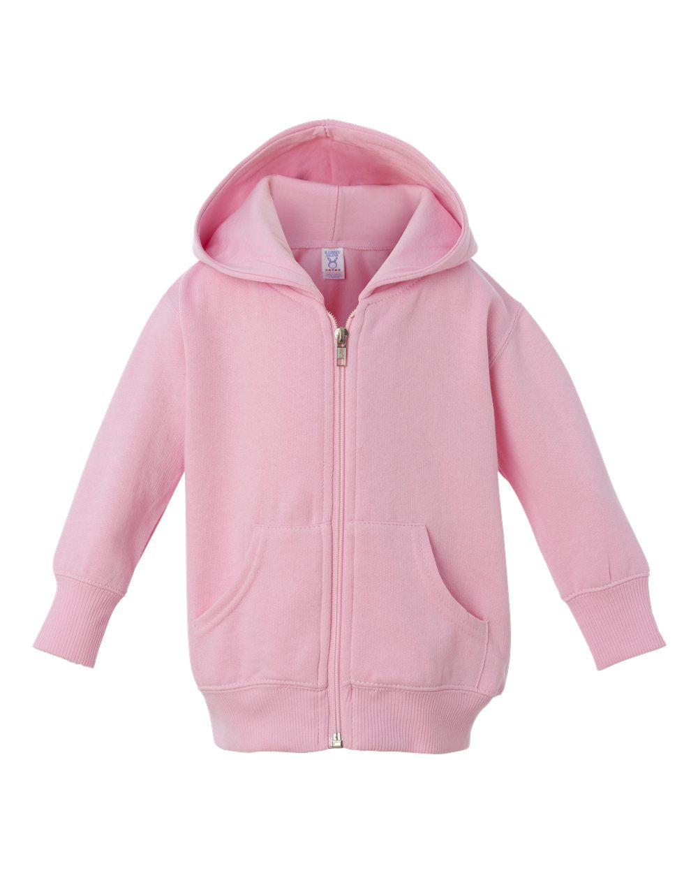 rabbit skins infant full zip fleece hoodie pink