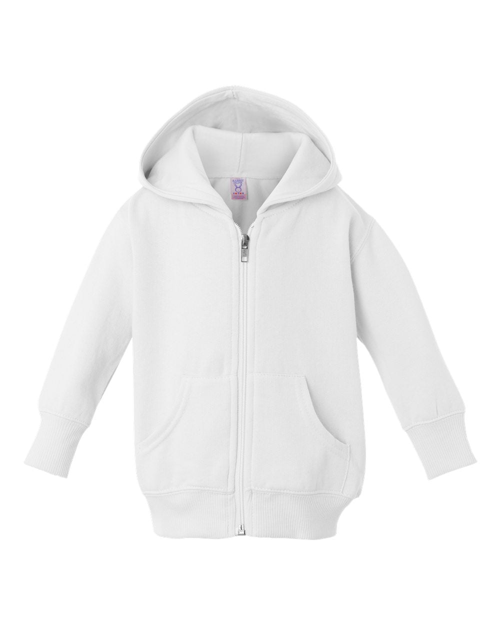 rabbit skins infant full zip fleece hoodie white