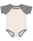 rabbit skins infant baseball jersey bodysuit onesie natural heather granite heather grey