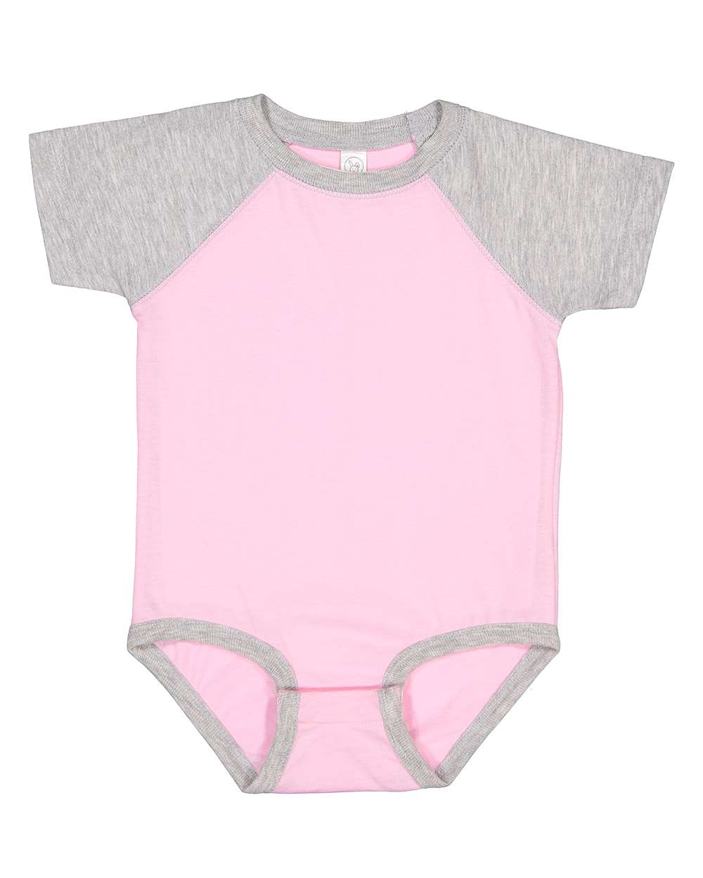 rabbit skins infant baseball jersey bodysuit onesie pink vintage heather grey