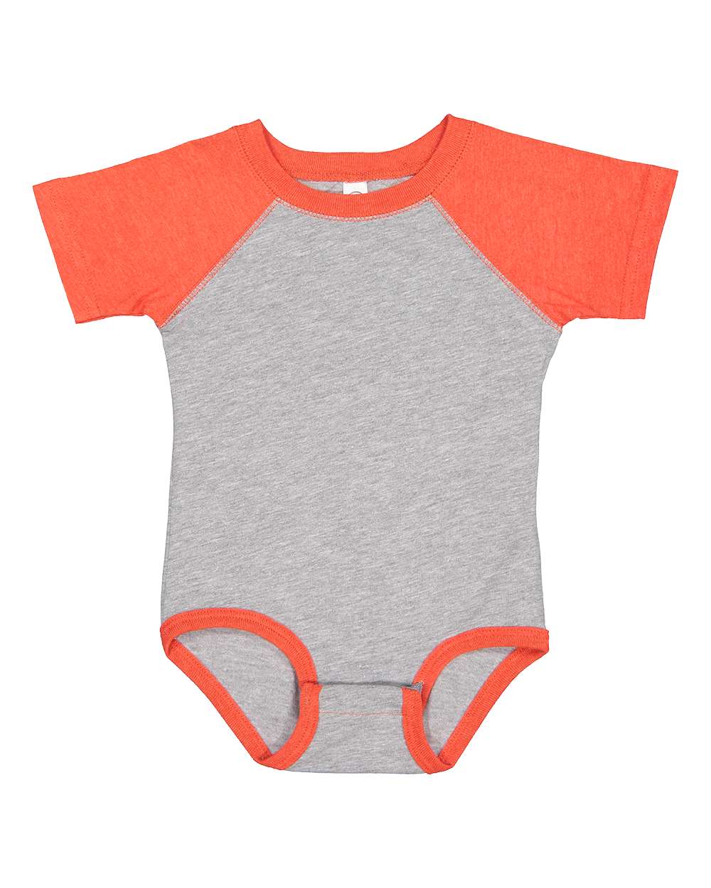 rabbit skins infant baseball jersey bodysuit onesie vintage heather grey vintage orange