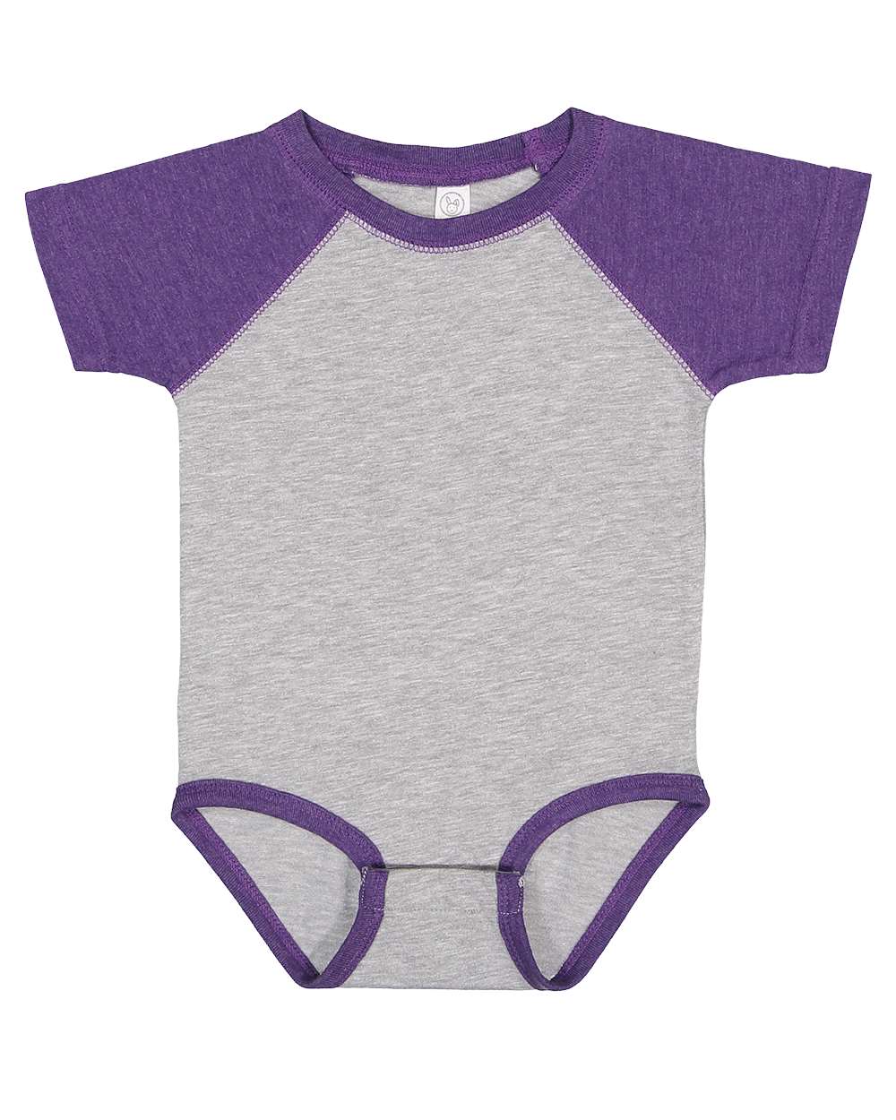 rabbit skins infant baseball jersey bodysuit onesie vintage heather grey vintage purple