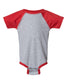 rabbit skins infant baseball jersey bodysuit onesie vintage heather grey vintage red