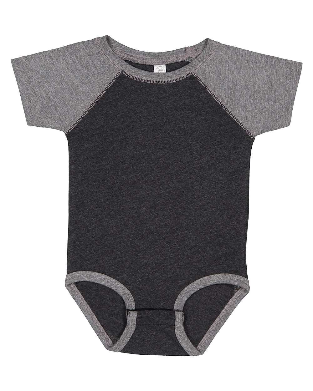 rabbit skins infant baseball jersey bodysuit onesie vintage smoke granite heather grey