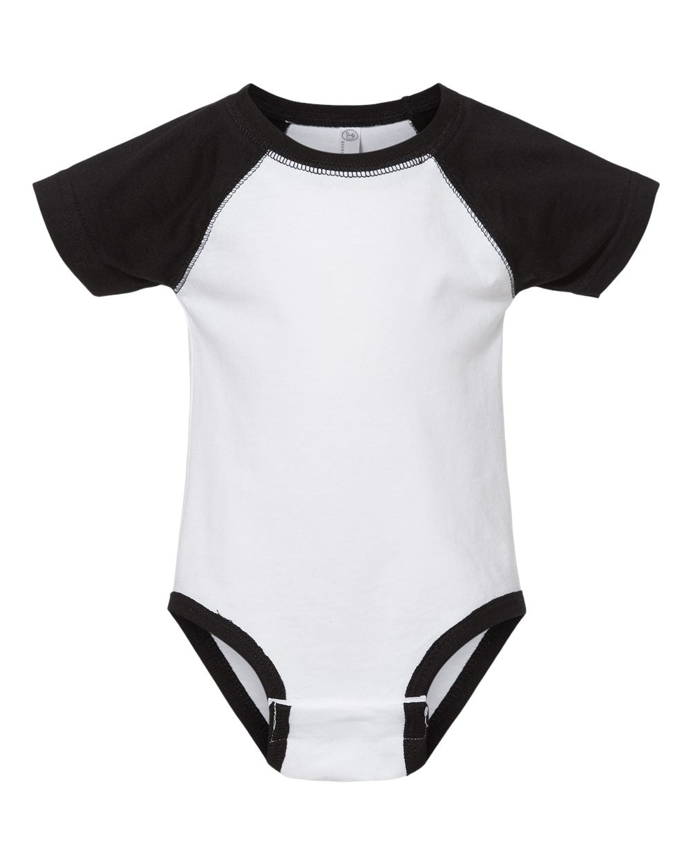 rabbit skins infant baseball jersey bodysuit onesie white solid black