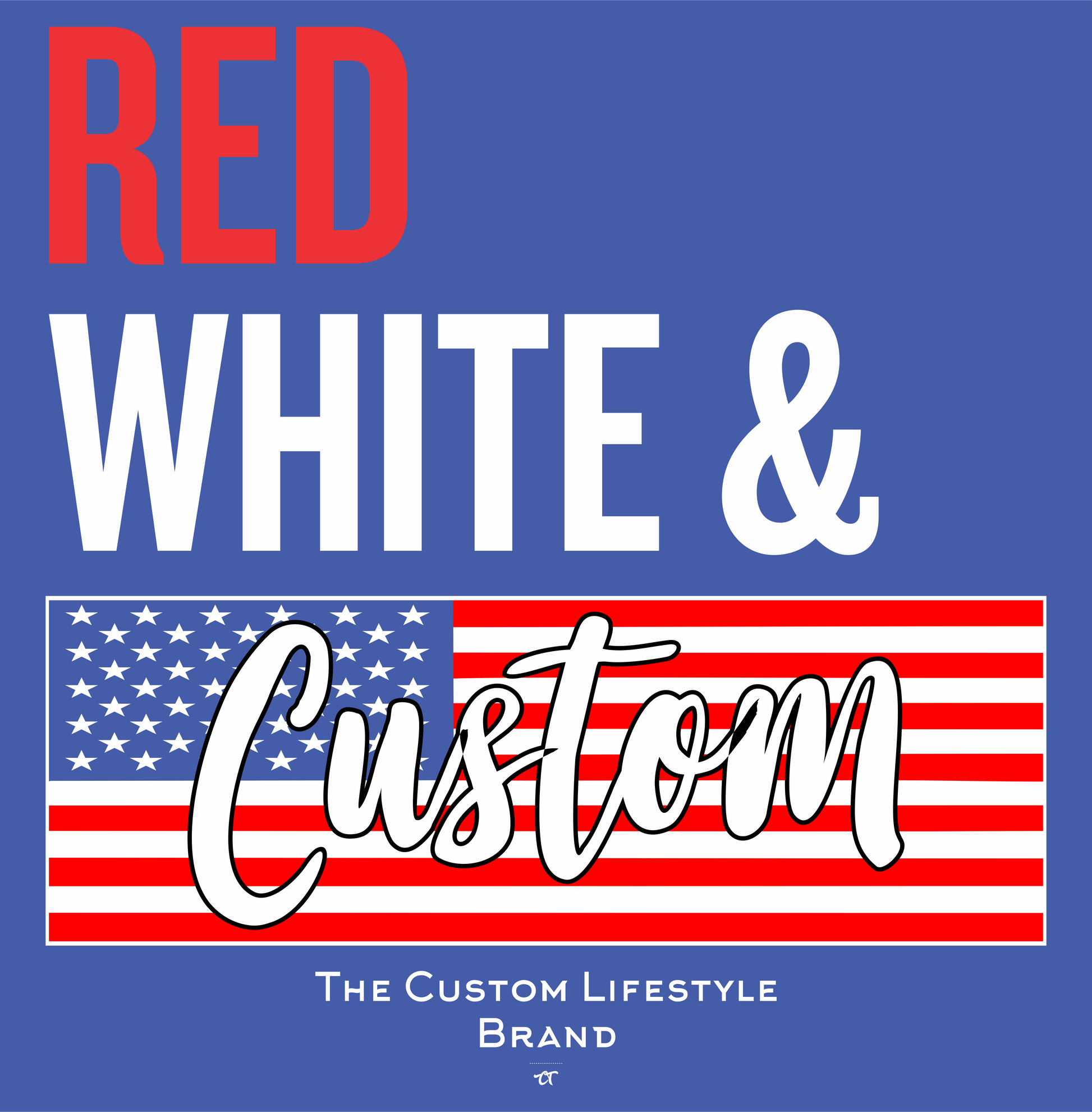 red white and custom american flag DTG design graphic