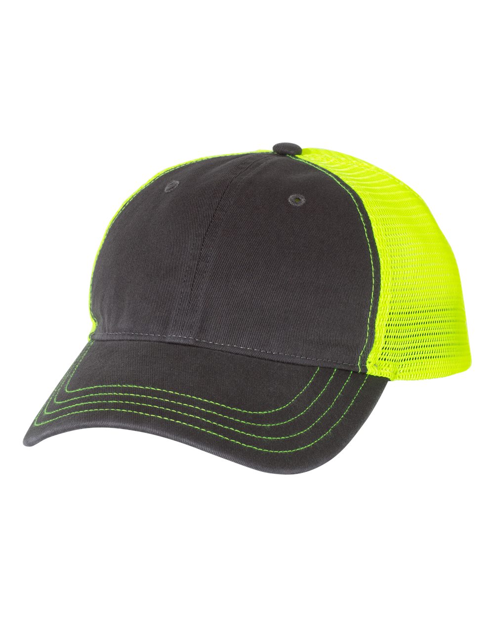 richardson cap charcoal neon yellow