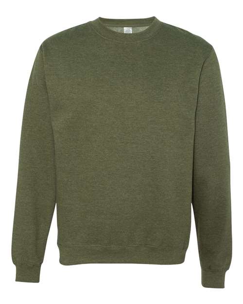 independent trading co crewneck sweatshirt army heather green