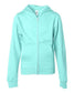 independent trading co youth full-zip hoodie mint green
