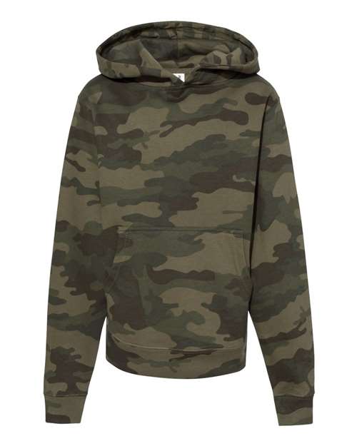 independent trading co youth hoodie forest camo