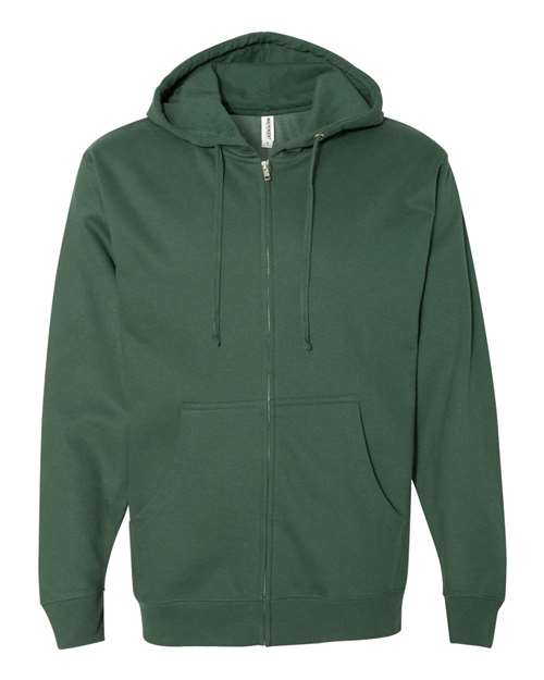 independent trading co full-zip hoodie alpine green