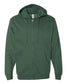 independent trading co full-zip hoodie alpine green