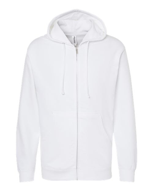 independent trading co full-zip hoodie white