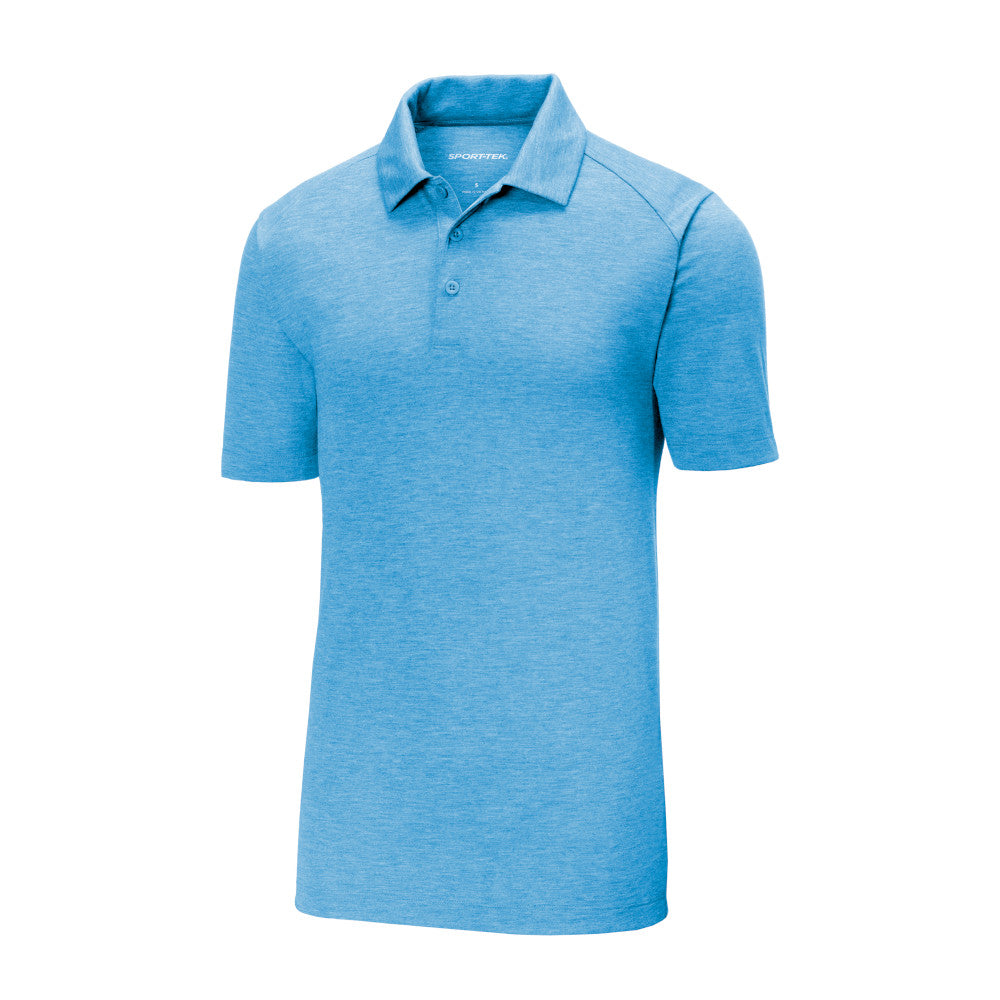 sport-tek triblend wicking polo pond blue heather