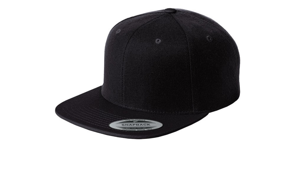 sport-tek yupoong flat bill snapback cap black
