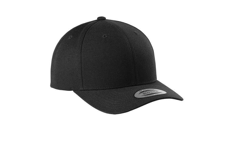 sport-tek yupoong curve bill snapback cap black