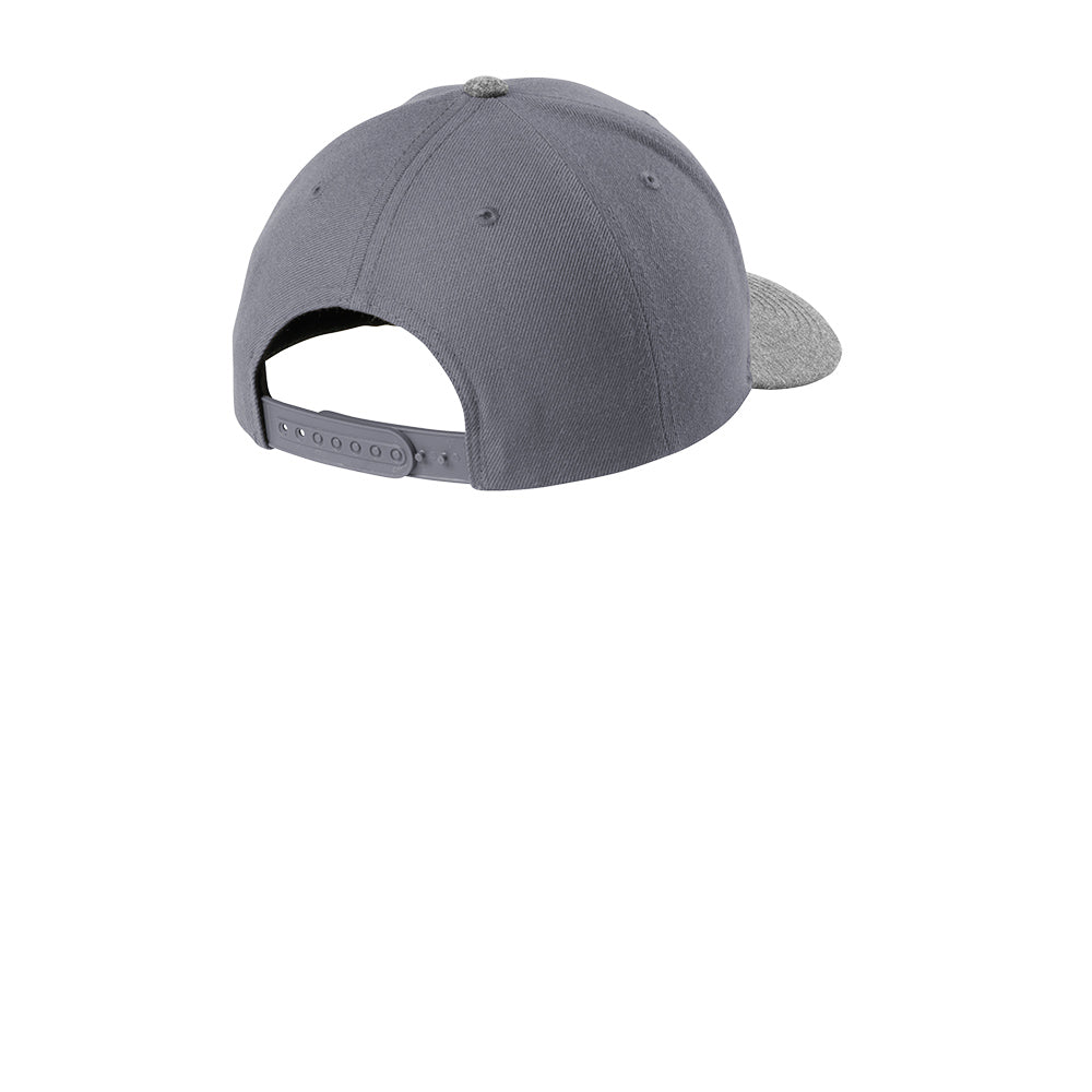sport-tek yupoong curve bill snapback cap back graphite heather grey