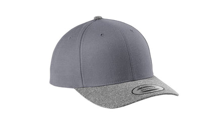 sport-tek yupoong curve bill snapback cap graphite heather grey