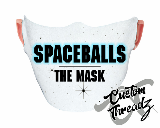 white face mask with spaceballs the mask star wars DTG printed design