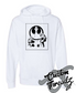 white hoodie with rebel alliance stormtroopers star wars DTG printed design