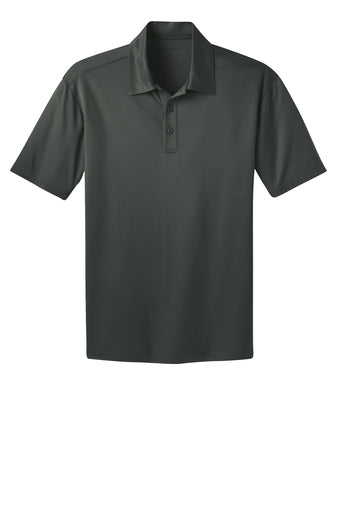 port authority tall silk touch performance polo steel grey