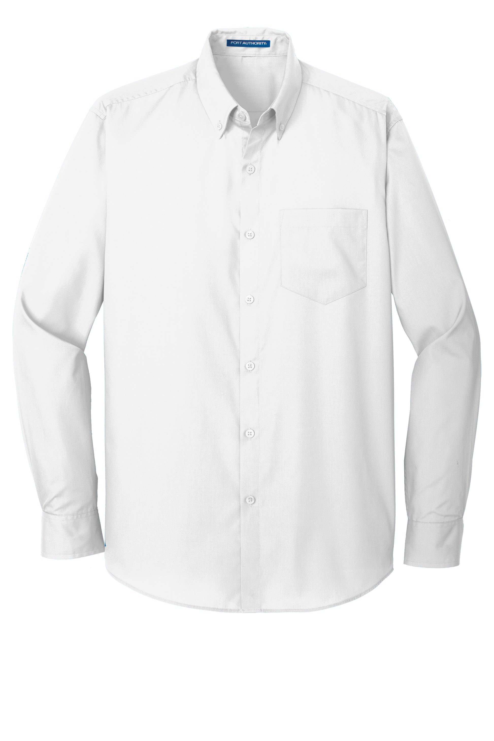 port authority tall long sleeve carefree poplin shirt white