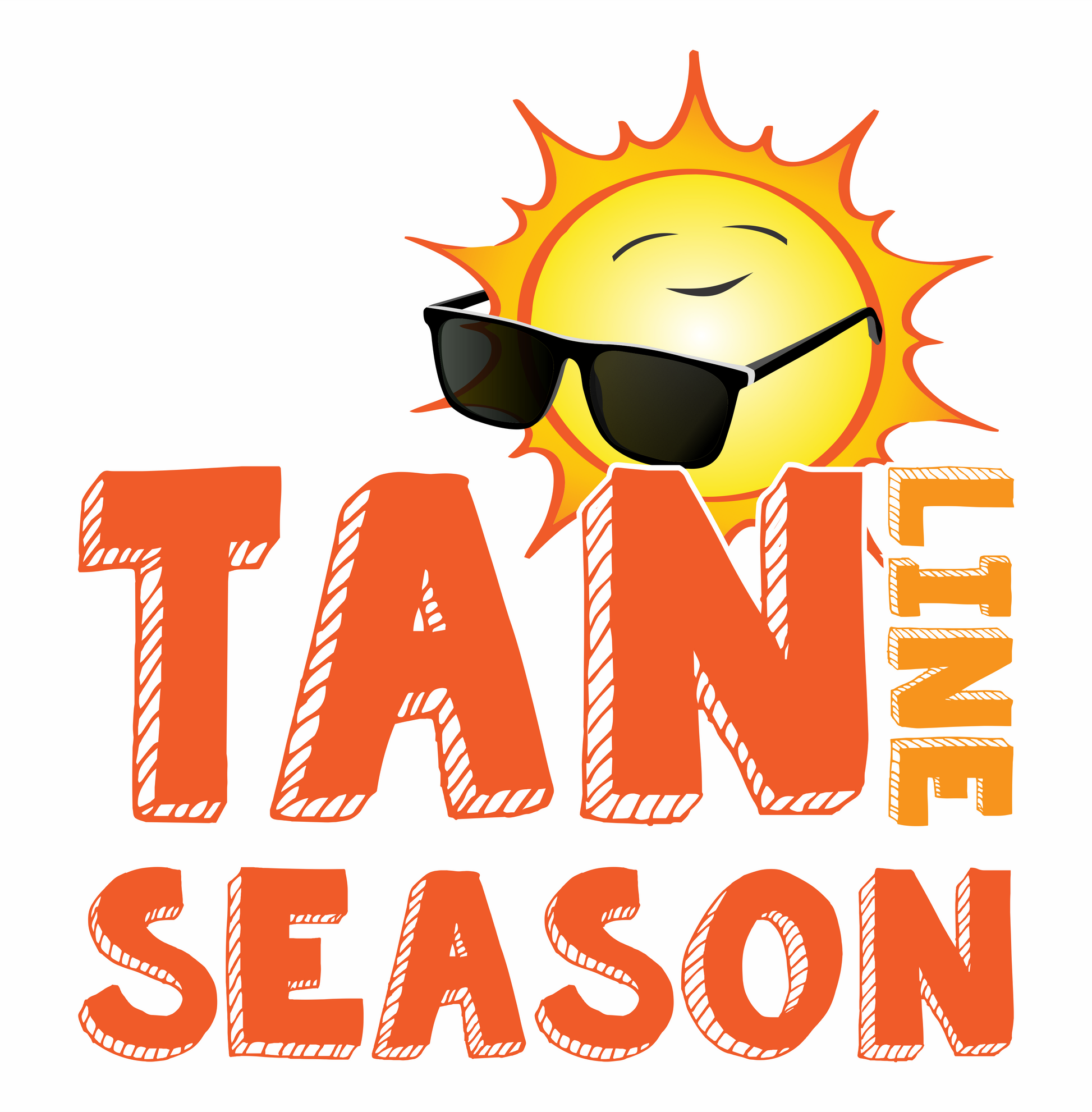 tan line season sun with sunglasses DTG design graphic