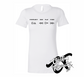 white womens tee with VCR button stop eject rew play ffwd DTG printed design