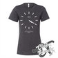dark grey heather womens tee with basic analog clock set to 4 20 DTG printed design
