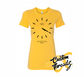 yellow womens tee with basic analog clock set to 4 20 DTG printed design