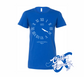 royal blue womens tee with roman analog clock set to 4 20 DTG printed design